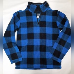 The Children's Place | Blue Buffalo Plaid Fleece Half Zip Up Sweater Size 5/6